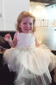 Darwin Joseph as a flower girl at her aunt's wedding this past summer