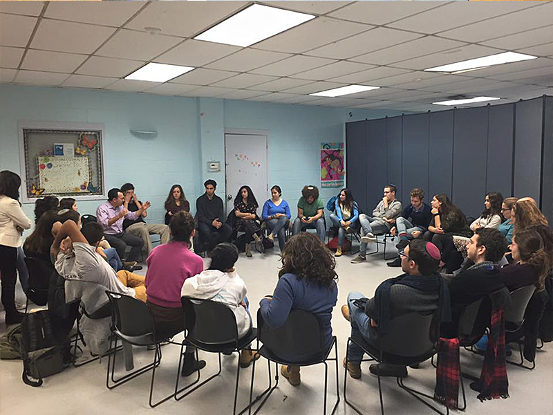 Meeting with the teens of the Kings Bay Y and its Executive Director Leonard Petlakh to learn about Russian-Jewish immigrant identity in America