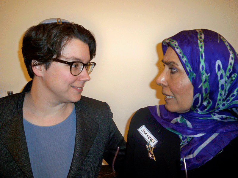 Rabbi Lisa Grushcow, left, and Shaheen Ashraf find inspiration in Judaism and Islam in their work for refugees. JANICE ARNOLD PHOTO