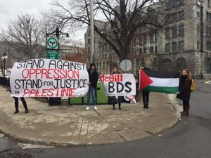 BDS protesters at McGill