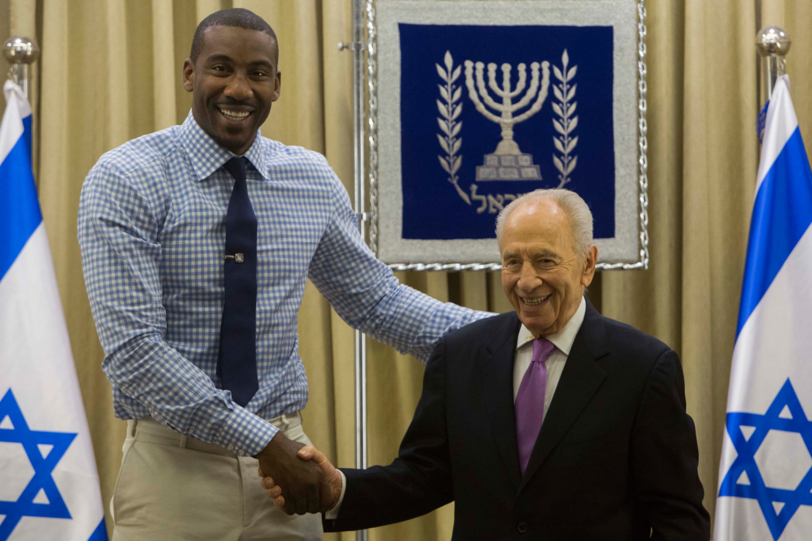 Shimon Peres and Amar'e Stoudemire