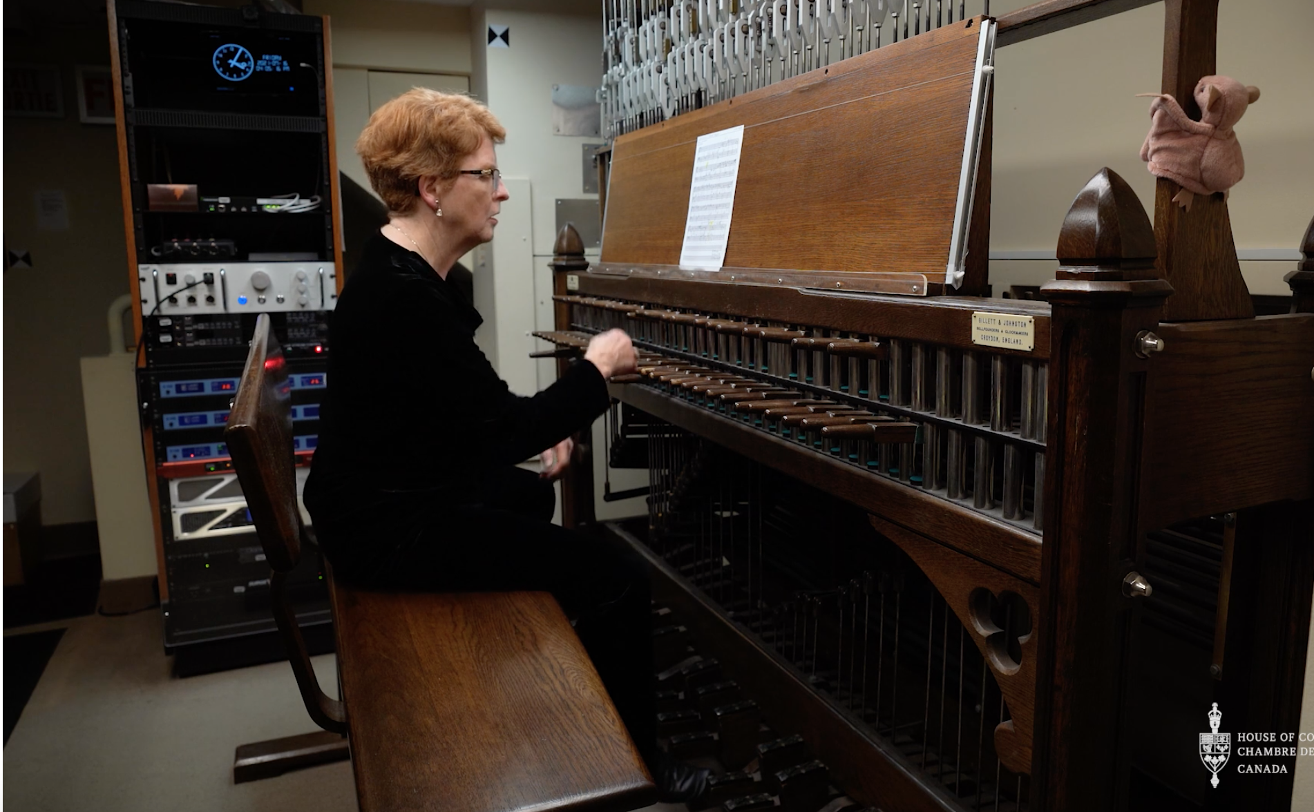 woman playing the carillon